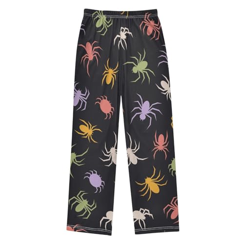 Colorful Spiders Boys Pants Boys Athletic Pants Long Pant for Boywith Pockets Wide-Leg Size 6-14Y2