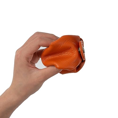 Image of Cockatoo Genuine Leather Coin Pouch Change Holder, Mini Snap Pocket Wallet for Men Women (Macaron Pink, Small)