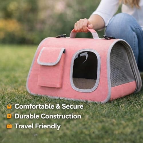 Image of Cat Backpack Carrier Expandable Pet Carrier Backpack for Small Medium Cats Fit Up to 18 Lbs, Foldable Puppy Backpack Carrier for Travel, Hiking (Baby Pink, 20Lx27Hx38W)
