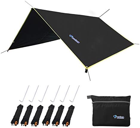 LLY Lightweight Hammock Sun/Rain Tarp Shelter Shade Tent Tarp with Stakes and Ropes for Camping Backpacking Fishing