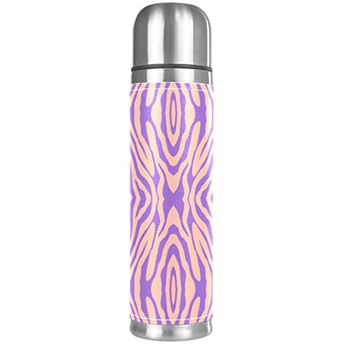Stainless Steel Leather Vacuum Insulated Mug Abstract Texture Thermos Water Bottle For Hot And Cold Drinks Kids Adults 16 Oz #TOP17