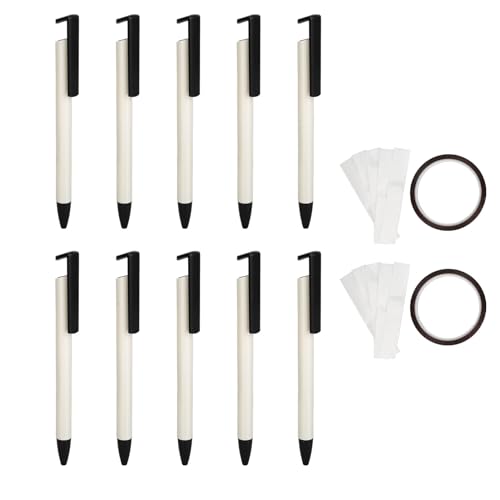 Tyenaza 10PCS Sublimation Ballpoint Pen, Writing Multipurpose Blank Heat Transfer Pen with Coating for Home Office