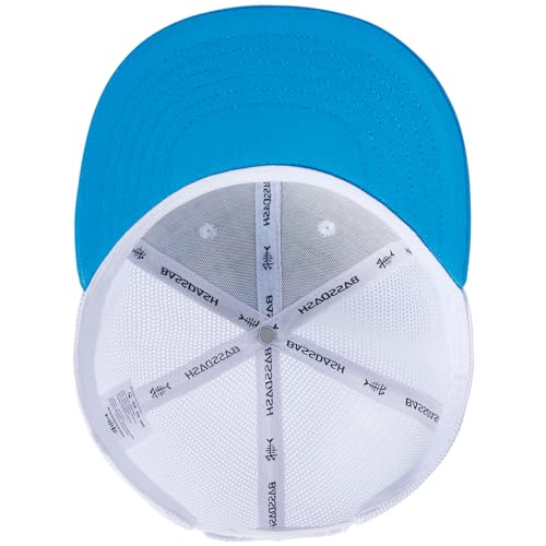 Image of BASSDASH Flat Brim Trucker Cap Adjustable Snapback Hat Mesh Back for Men Women
