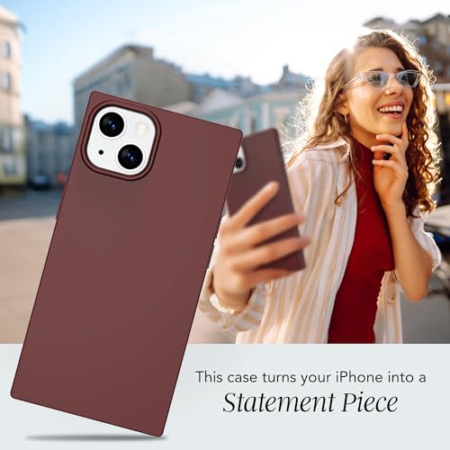 Image of COCOMII Rectangle for iPhone 14 Plus /15 Plus Case, Matte Rouge Silicone