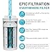 Epic Water Filters Vostok Stainless Steel Insulated Water Bottle and 75 Gallon Filter - Removes 99.99% of Water Impurities, 34oz,