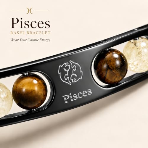 Image of Gratify Birth Crystal Metal Rashi Bracelet for Men & Women | Natural Gemstone Bracelet | Adjustable Spiritual Crystal Bracelet | Includes Authenticity Certificate | Gift for Astrology Lovers