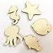 Amosfun 50pcs Unfinished Wood Cutouts Sea Animal Star Fish Shaped Wood Pieces for DIY Art Craft Home Decoration (Random Pattern)