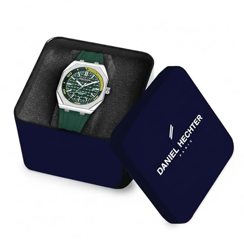 Image of Daniel Hechter Paris Monceau Collection Analoge Watch for Men with Textured Octagone Dial and Silicon Strap-DHM1008