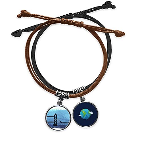 Pulsera cuerda mano cadena cuero Torre de Londres Gran Bretaña unisex