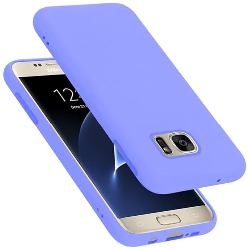 Cadorabo Hülle kompatibel mit Samsung Galaxy S7 Hülle Silikon Handyhülle für Galaxy S7 Hülle aus flüssigem Silikon- Kratzfeste & stoßfeste dünne TPU Schutzhülle - Liquid HELL LILA
