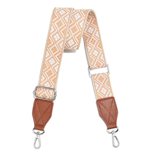 Image of Purse Strap,1.5 inch Leather End Shoulder Strap Adjustable Replacement,Retro Multi-Pattern Crossbody Bag Straps