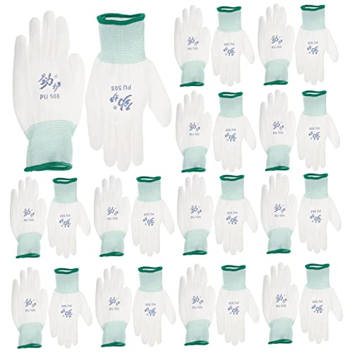 Uonlytech 12 Pares guantes de pu antideslizantes guantes resistentes a los cortes Suministros de jardín guantes protectores guantes anticorte artilugio de jardín nylon