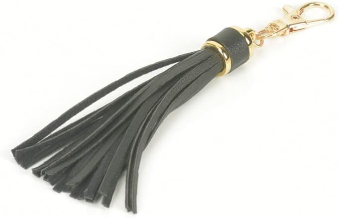 Sisadodo Black Leather Tassel Keychain for Women Girls Car Handbag Accessories Keychain Birthday Christmas Gifts for Women - Image 4