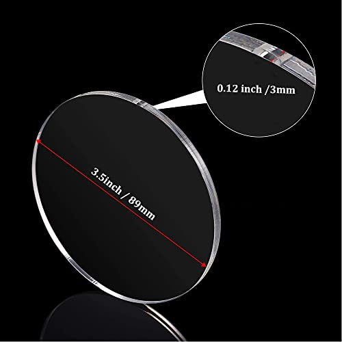 Image of 10 Pieces Clear Circle Acrylic Sheet, 1 /8 inch Thickness, 3.5 Inch Plexiglass Circle Acrylic Disc Transparent Round Acrylic Blank Sign for Name Cards, Cricut Cutting, Painting and DIY Projects