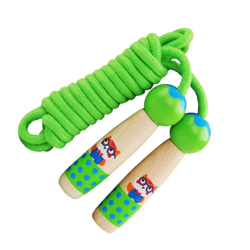 VALICLUD キッズ用木製ハンドル縄跳び 以上の 滑らかな表面 高耐久綿ロープ付き 運動心肺機能向上 の早期教育とスポーツトレーニングに