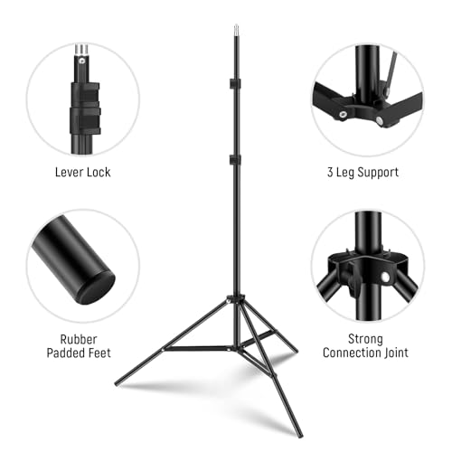 NEEWER Photography Light Stand, 7 Feet / 210cm Aluminum Alloy Photo Studio Tripod Stands for Video, Portrait and Photography Lighting, Reflectors, Soft Boxes, Umbrellas, Backgrounds (2 Pieces) by NEEWER - Image 7
