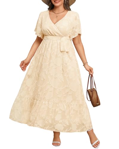 Image of Pinup Fashion Plus Size Wedding Guest Formal Cocktail A Line Long Dress