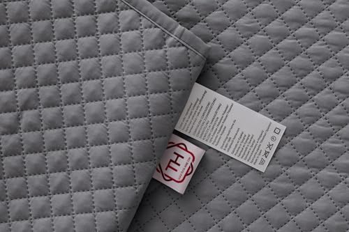 Textilhome Sofaüberwurf L Form Rechts Textilhome Sofa Überzug Adele, Universeller Sofabezug, Couch Überzug Gepolstert, Sofaschoner Schutzdecke, Haustierfreundlich, Farbe Grau, 240 cm