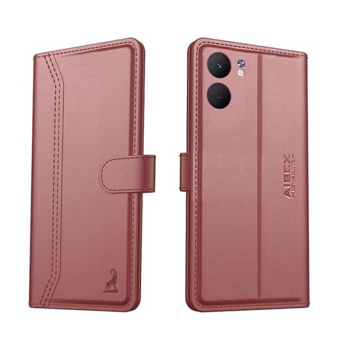 Image of AIBEX Compatible for Oppo A5X 5G Flip Cover Leather Finish with Magnatic Closure | Inside TPU with Card Pockets | Wallet Stand | Complete Protection Flip Case -Brown