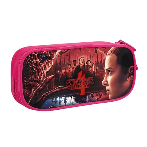 ストレンジャーシングス 映画 ポスター5 筆箱 子供 文具ケース 文房具 筆袋 鉛筆ケース 収納バッグ 化粧ポーチ 多機能 大容量 軽量 学生 キッズ 通学 人気 入学 ギフト おしゃれ 誕生日 男女兼用 プレゼント Pink