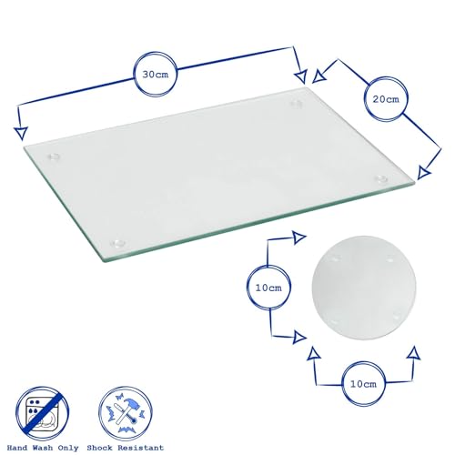 Harbour Housewares Rectangle Glass Placemats & Round Coasters Set - 30cm x 20cm - Clear - 12pc Heat-Resistant Non-Slip Rectangle Home Kitchen Dining Table Dinner Plate Place Mat Mats Set - Cosy Home Interiors Harbour Housewares Rectangle Glass Placemats & Round Coasters Set - 30cm x 20cm - Clear - 12pc Heat-Resistant Non-Slip Rectangle Home Kitchen Dining Table Dinner Plate Place Mat Mats Set - Image 3