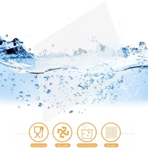 8 Stück Dörrfolie für Dörrautomat, Silikon Dehydrator Blätter,Antihaft Silikon Folie Rechteckige,38.5×28.5cm Dörrfolie Antihaft Dampfmatten,Antihaft Silikon Folie Dehydrator Blätter für Obsttrockner – Bild 4