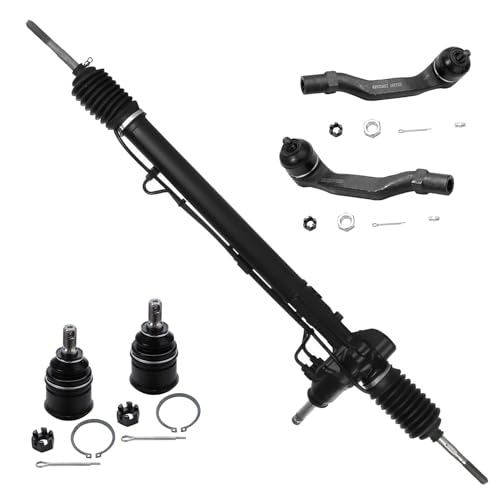 Image of Detroit Axle - 9pc Front Rack Pinion Kit for 96-00 Honda Civic 97-00 Acura EL 1 Power Steering Rack Pinion 2 CV Axles 2 Upper Control Arms w /Ball Joint 2 Lower Ball Joints 2 Outer Tie Rods Replacement