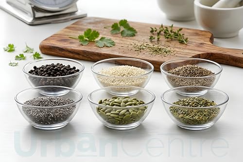 Image of Premium Clear Glass Bowl Set of 4 (180 ml) | Elegant Small Serving Bowls for Dessert, Ice Cream, Snacks, Dry Fruits & Soup | Multipurpose Transparent Kitchen Katori for Daily Use