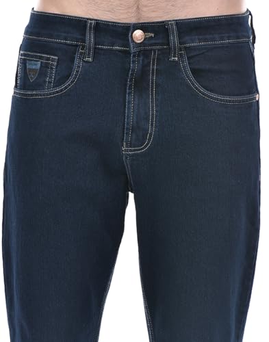 Image of Numero Uno Men's Dark Blue Tappered Fit Cropped Sustainable Jeans