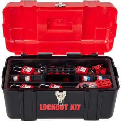 Happybuy 42 PCS Lockout Tagout Kits, Electrical Safety Loto Kit Includes Padlocks, 5 Kinds of Lockouts, Hasps, Box, Lockout Safety Tools for Electrical Risk Removal in Industrial, Machinery