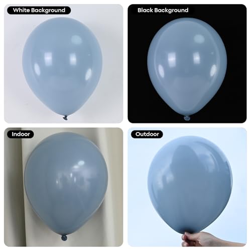 Image of Dusty Blue Balloons Arch Haze Blue Balloons Garland Mist Aqua Fog Balloon Different Sizes 5 10 12 18inch Helium Latex Balloon Boho Birthday Party Decoration Wedding Baby Shower Bachelorette Graduation
