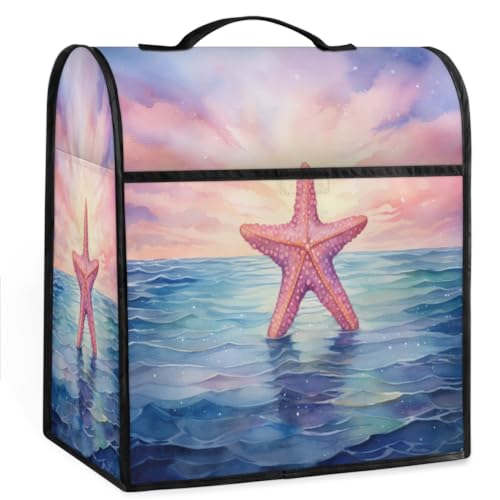 Coffee Maker Cover Watercolor Ocean Starfish Kitchen Appliance Covers Small Appliance Covers Blender Cover Juicer Cover Dust Covers for Kitchen Appliances with Top Handle and Pockets,Washable,B649