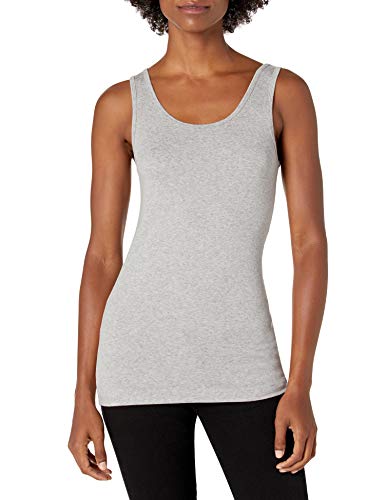Amazon Essentials Women's Slim-Fit Tank, Pack Of 2, Bright Pink/Grey Heather, Medium #TOP1