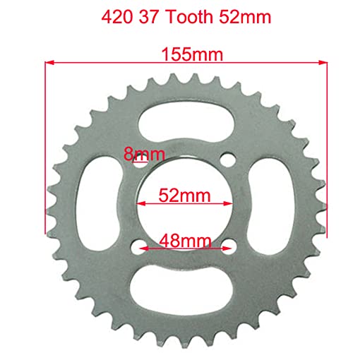 Dj-Motor 420 37T Aluminum Chain Rear Sprocket Id 52Mm For Chinese Pit Dirt Bike Atv Quad Jetmoto Baja Kazuma Jcl Sunl Taotao #TOP1