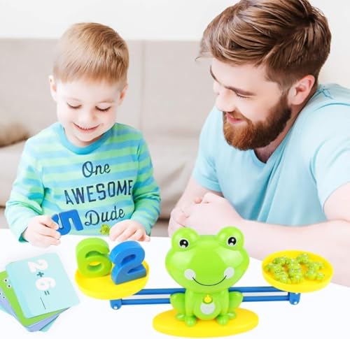 HOWADE Frosch Balance Mathematik-Spiel-Spielzeug, Kinder, Wiegewaage, pädagogisches Zählspielzeug für Vorschüler/Kindergarten… – Ansicht 5