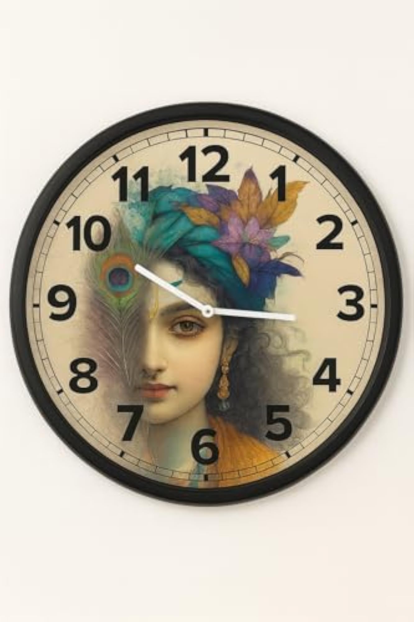 10 Inch Lord Krishna Face Theme Plastic Wall Clock