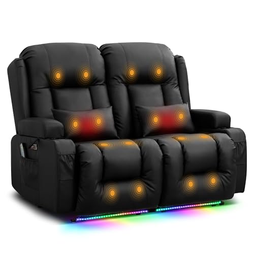 TUNYI Power Recliner Loveseat with Massage and Features