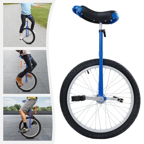 Image of 16 inch /24 inch Wheel Unicycle, Wheel Unicycle with Steel Rim Skid-Proof Tire Adjustable Seat Sports Exercise Bicycle for Daily Fitness