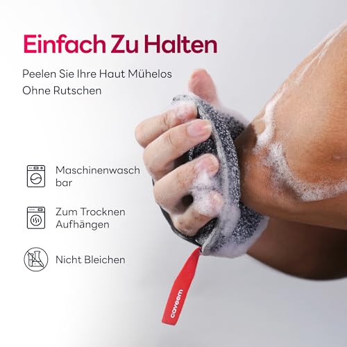Caveem Exfoliating Body Scrubber, Extra Rough Shower Exfoliating Sponge, Body Exfoliating Sponges for Removing Dead Skin, Bath and Body Exfoliating Buffer, Round Sponge for Women (Pack of 2)