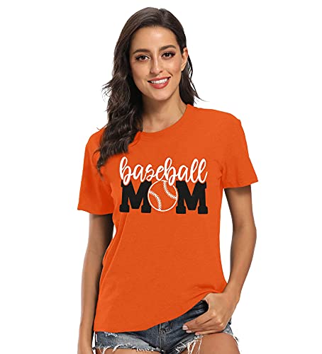 Baseball Mom Shirt Womens Mom Shirt Short Sleeve O-Neck Letter Print Casual Tops Tees3