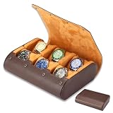YANHHAN 6 Watch Travel Cases for Men - Watch Roll 6 Slots Travel coffee