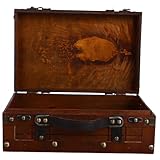 BESPORTBLE Vintage-aufbewahrungsbox Aus Holz Kleine Dekorative Truhe Für Schmuck Retro-stil Organizer Aus Holz Handgefertigte Möbelbox Für Kleinigkeiten Und Andenken Praktische Kofferbox