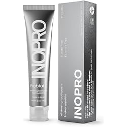 InoPro Whitening Hydroxyapatite Toothpaste with Probiotic for Sensitive Teeth, Fluoride Free Enamel Repair Remineralizing Toothpaste, SLS Free, Baking Soda, Coconut Oil, 5oz