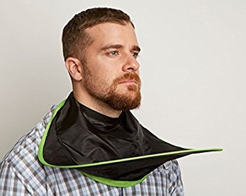 BEARD SMOCK Pop-Up Beard and Mustache Hair Trimming Catcher. Mess Free Shaving and Grooming. Faster Setup then Beard Aprons, Bibs, No Suction Cups or Loose Parts (green)