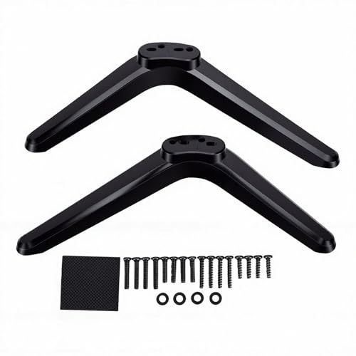 LICAEVEY Patas de Soporte para TV, Patas de Base de Repuesto de Plástico para Televisores de 40 a 43 Pulgadas con Todos los Tornillos Necesarios, Fácil Instalación, Soporte Estable (Black)