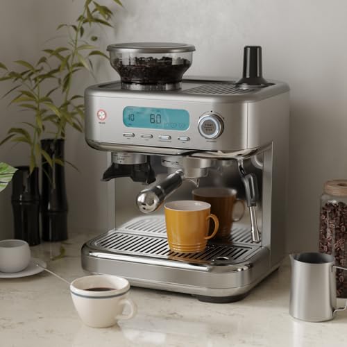 RIOSKY Espresso Machine with Grinder, 20 Bar All-in-One Coffee Maker with Milk Frother, LCD Display, 58mm Portafilter & 77.7oz Removable Water Tank, Stainless Steel Cappuccino & Latte Machine for Home by RIOSKY - Used condition - Image 9