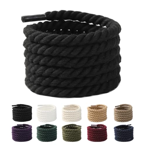 [Amerlery] �C�Ђ� �ەR �V���[���[�X 7mm�� 120cm 140cm �R�b�g�� �C�R Shoelaces �K���X�j�[�J�[/�X�P�{�[�V���[�Y/�t���b�g�V���[�Y/�J�W���A���V���[�Y 1����(2�{) (�u���b�N, 120cm)