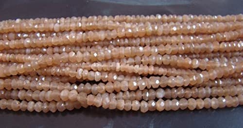 Moonstone Rondelle Faceted beads de 3 mm en pierre fine haut de gamme pour joaillerie