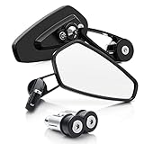 BUMBEE Motorcycle Bar End Mirrors - Rear View Black Mirror Compatible with Most Honda MSX125 CB500F Z125 pro-Z650 Z750 Z800 Z900 MT-03 FZ-07 MT-09 FZ-09 MT-10 FZ-10 MT-25 FZ6 FZ8 FZ6R0