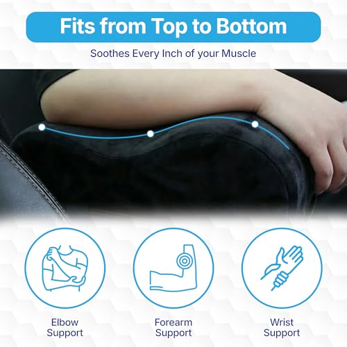 Image of KINGSWAY Car Accessories Centre Console Armrest Cushion Pillow Pad, Long Drive Travel Comfort Memory Foam Car Cushion in Black, Super Soft and Super Comfort Plain Design, Pack of 1